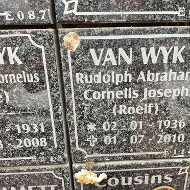 WYK Rudolph Abraham Cornelis Joseph, van 1936-2010 