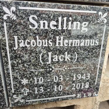 SNELLING Jacobus Hermanus 1943-2018 