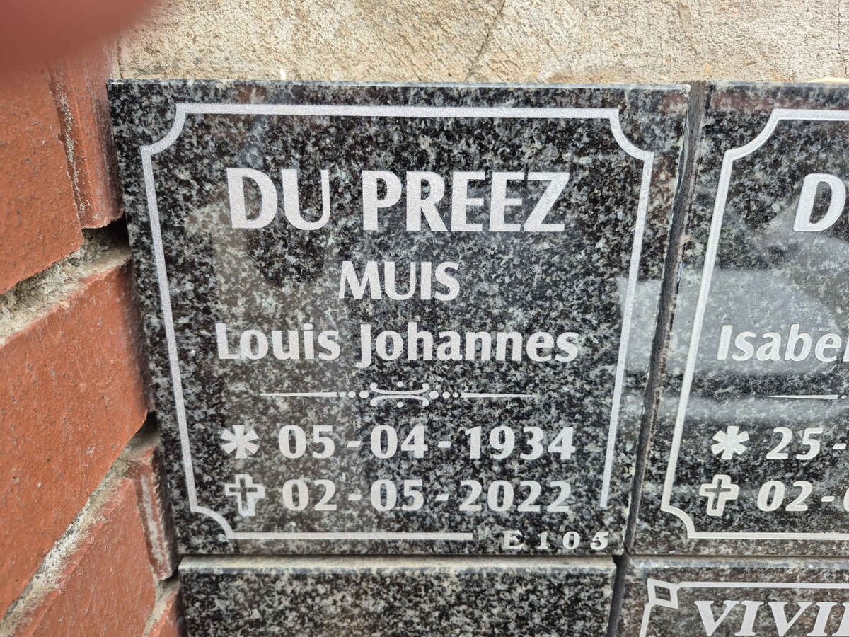 PREEZ Louis Johannes, du 1934-2022 
