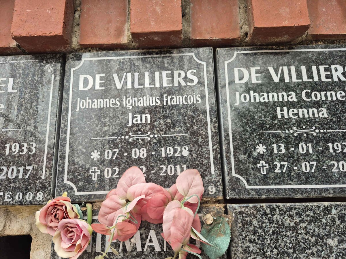 VILLIERS Johannes Ignatius Francois, de 1928-2011 