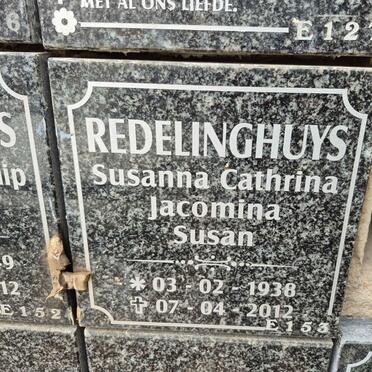 REDELINGHUYS Susanna Cathrina Jacomina 1938-2012 