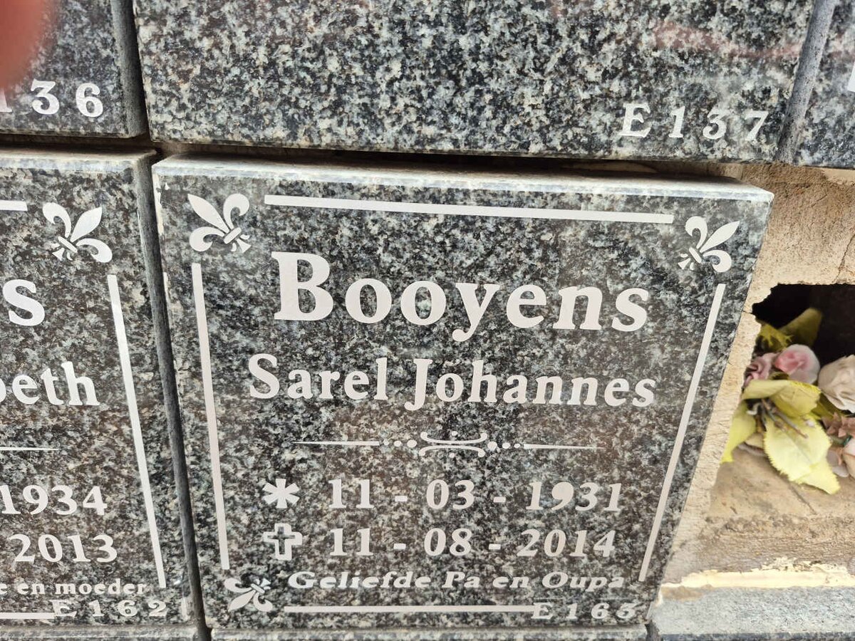 BOOYENS Sarel Johannes 1931-2014