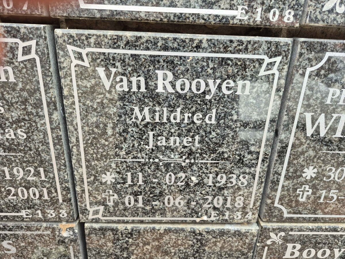 ROOYEN Mildred Janet, van 1938-2018