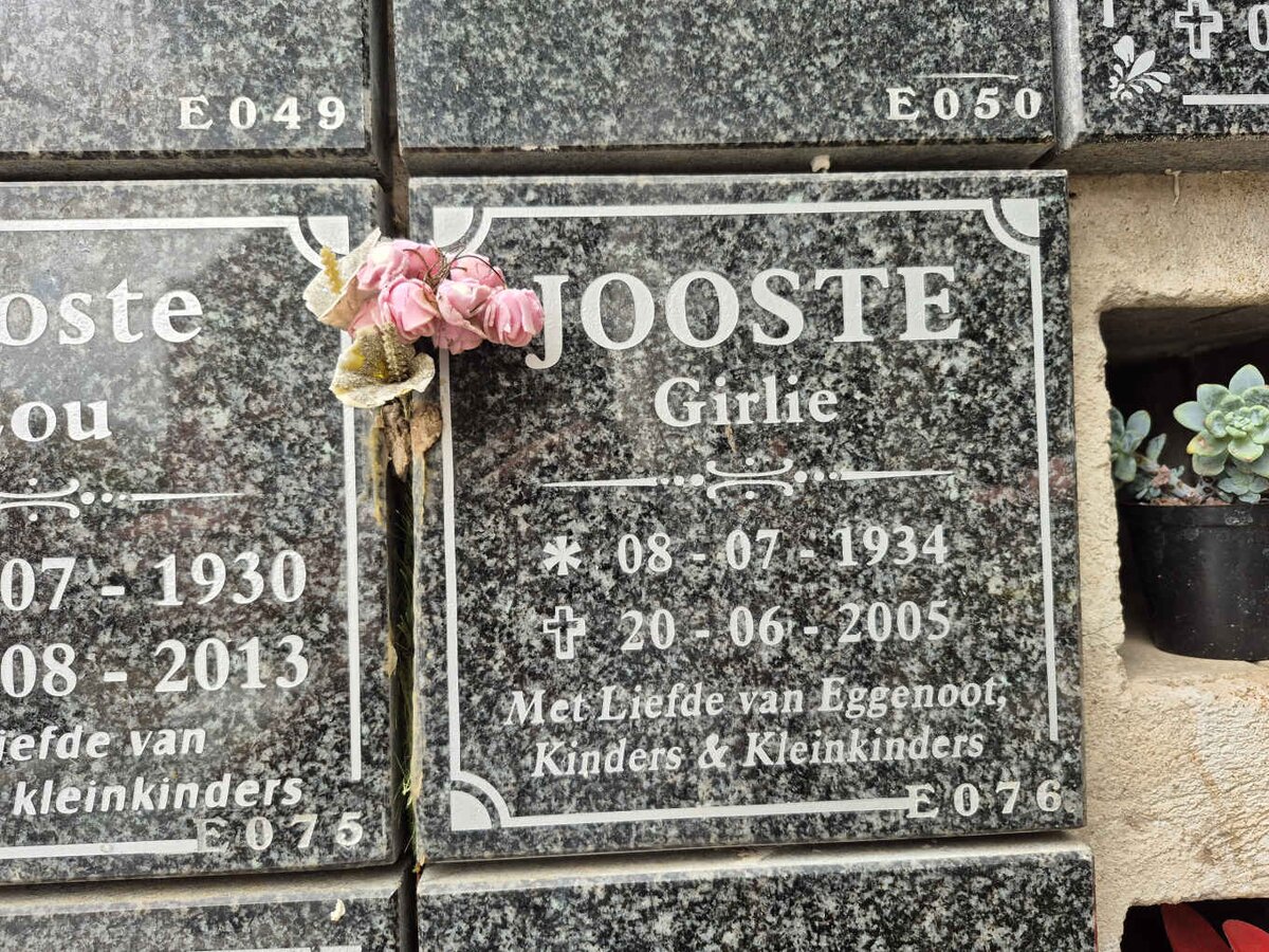 JOOSTE Girlie 1934-2005