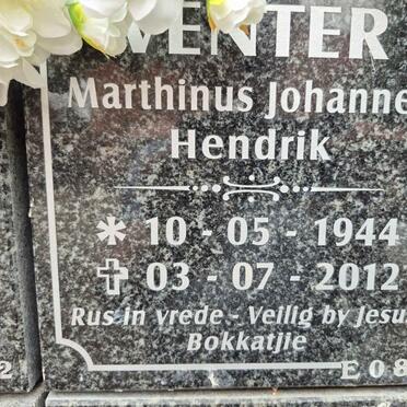 VENTER Marthinus Johannes Hendrik 1944-2012