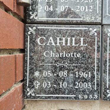 CAHILL Charlotte 1961-2003