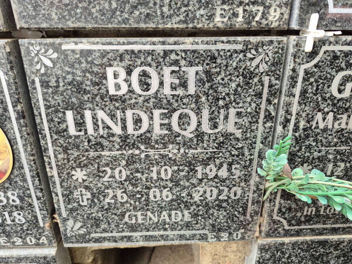 LINDEQUE Boet 1945-2020
