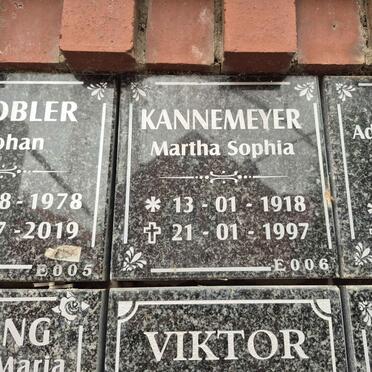 KANNEMEYER Martha Sophia 1918-1997