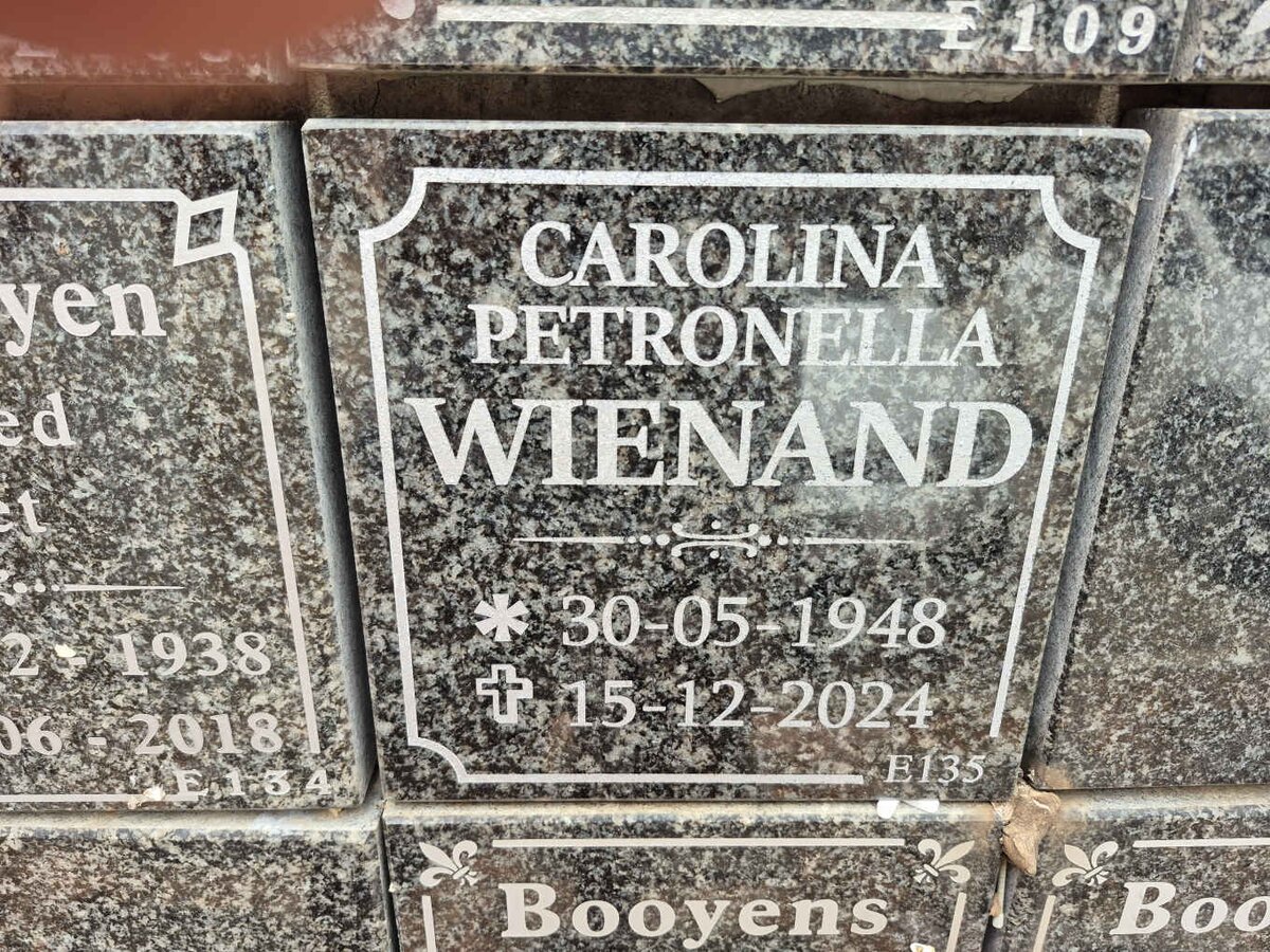 WIENAND Carolina Petronella 1948-2024