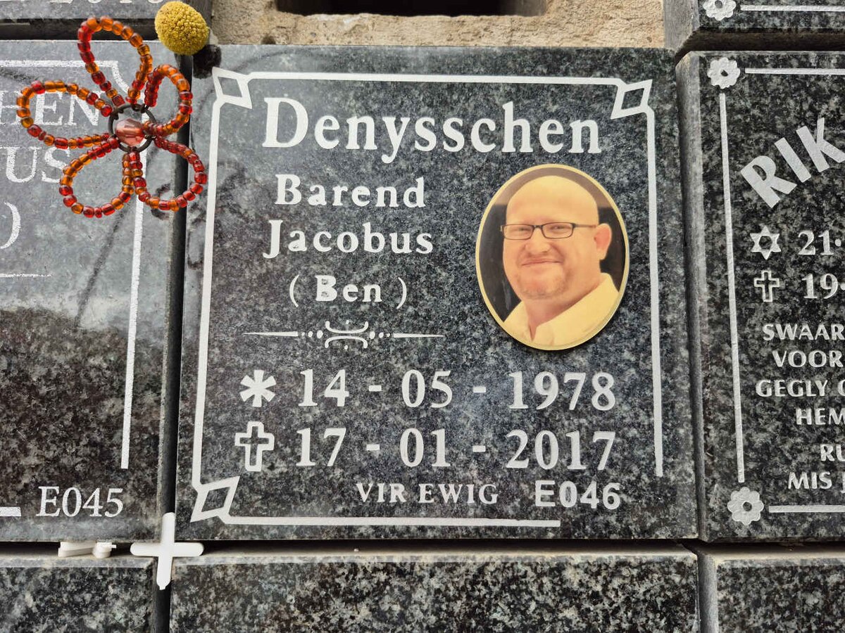 DENYSSCHEN Barend Jacobus 1978-2017 