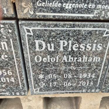 PLESSIS Oelof Abraham, du 1934-2015
