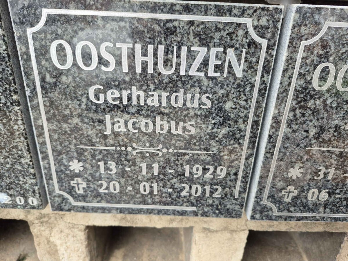 OOSTHUIZEN Gerhardus Jacobus 1929-2012