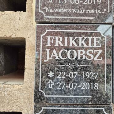 JACOBSZ Frikkie 1927-2018