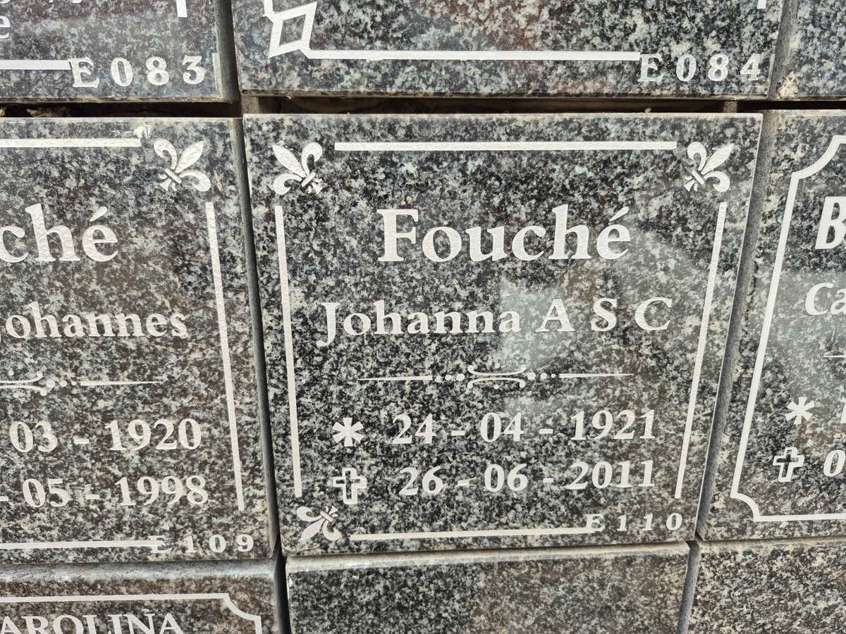 FOUCHE Johanna A.S.C. 1921-2011