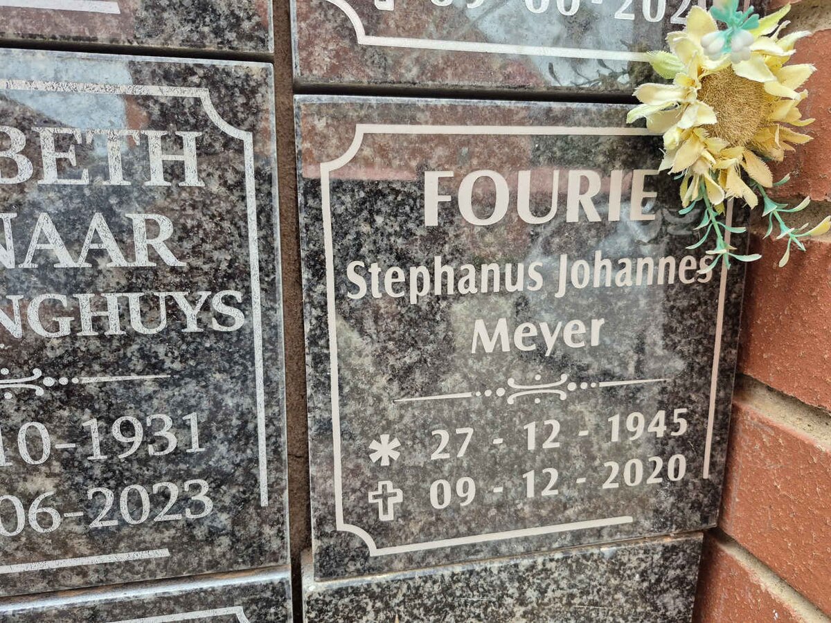 FOURIE Stephanus Johannes Meyer 1945-2020