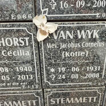 WYK Jacobus Cornelus, van 1931-2008 