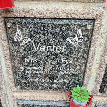 VENTER Nick 1930-1992 & Fya 1932-2024