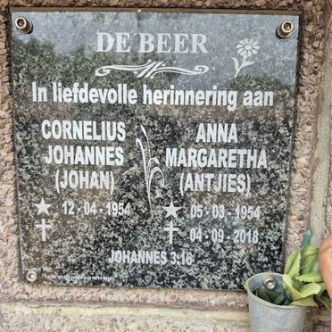 BEER Cornelius Johannes, de 1954- & Anna Margaretha 1954-2018