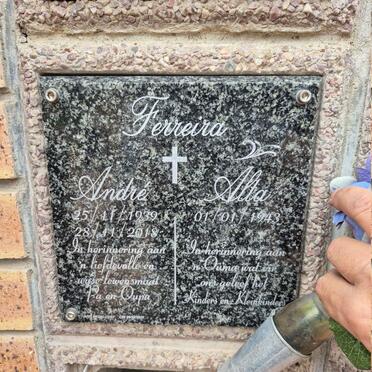 FERREIRA  Andre 1939-2018 & Alta 1943-