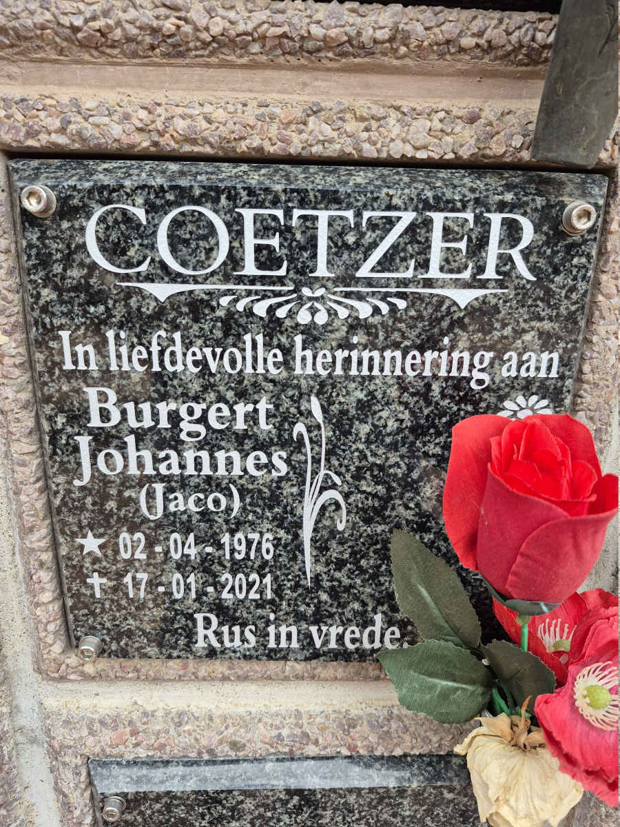 COETZER Burgert Johannes 1976-2021