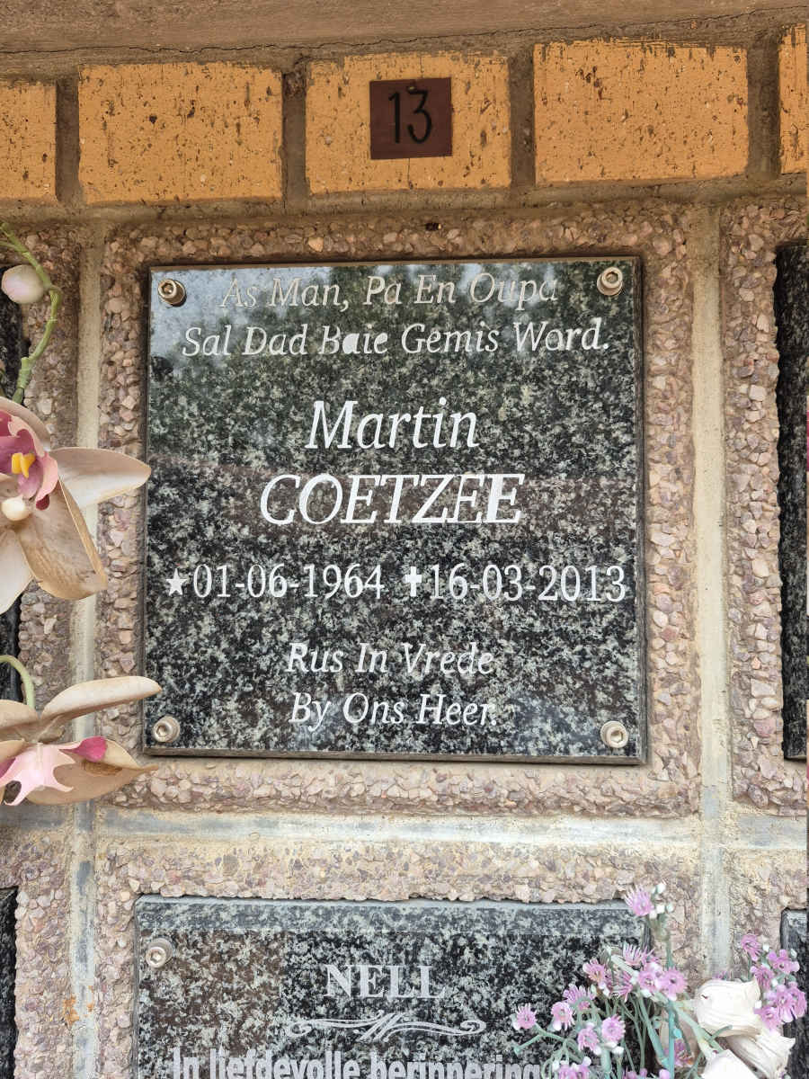 COETZEE Martin 1964-2013