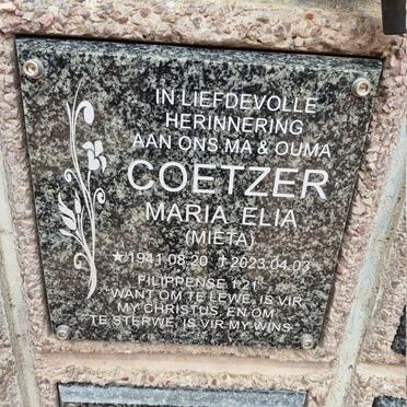 COETZER Maria Elia 1941-2023