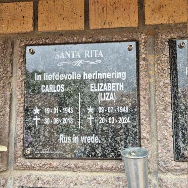 RITA Carlos, Santa 1943-2018 & Elizabeth 1948-2024