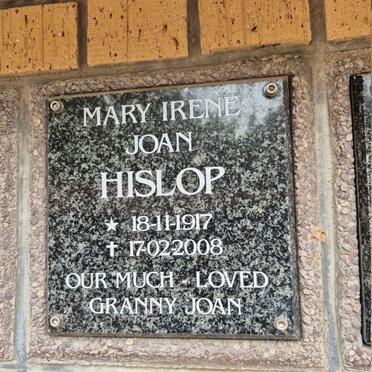 HISLOP Mary Irene Joan 1917-2008