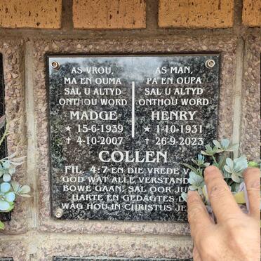 COLLEN Henry 1931-2023 & Madge 1939-2007