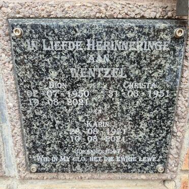 WENTZEL Dion 1950-2021 & Christa 1951- :: WENTZEL Karin 1981-2021