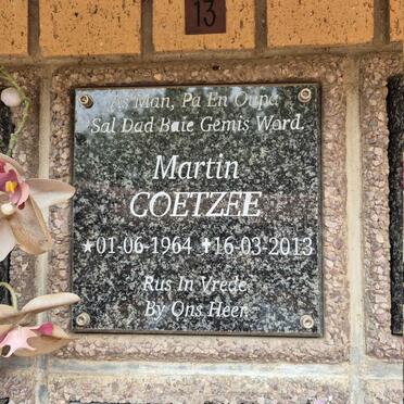 COETZEE Martin 1964-2013