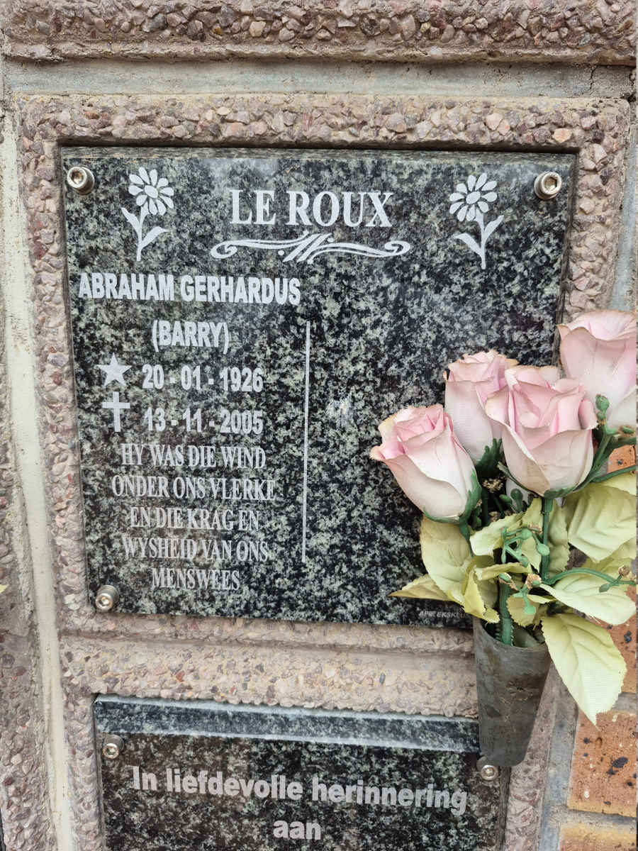 ROUX Abraham Gerhardus, le 1926-2005