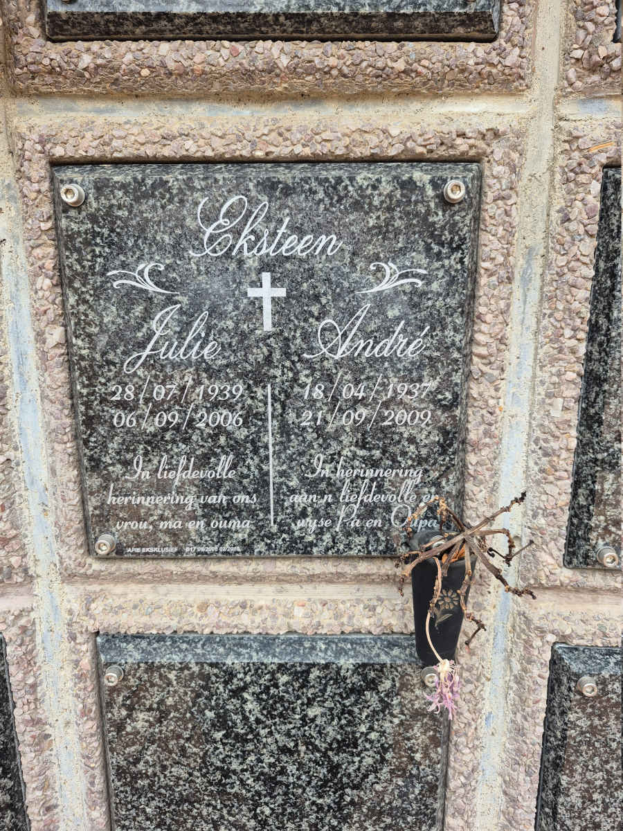 EKSTEEN Andre 1937-2009 & Julie 1939-2006