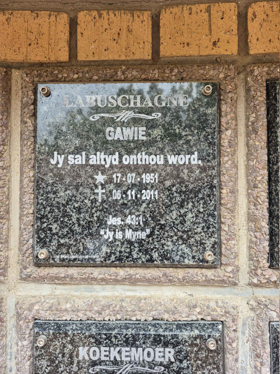 LABUSCHAGNE Gawie 1951-2011