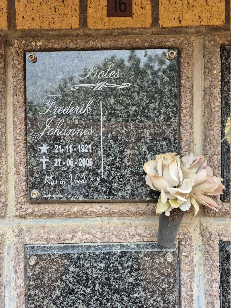 BOTES Frederik Johannes 1921-2006