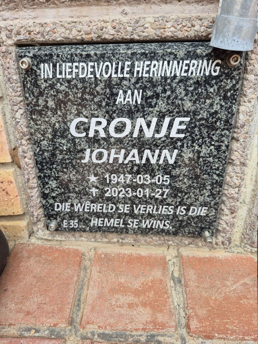 CRONJE Johann 1947-2023