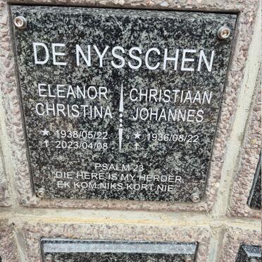 NYSSCHEN Christiaan Johannes, de 1936- & Eleanor Christina 1938-2023