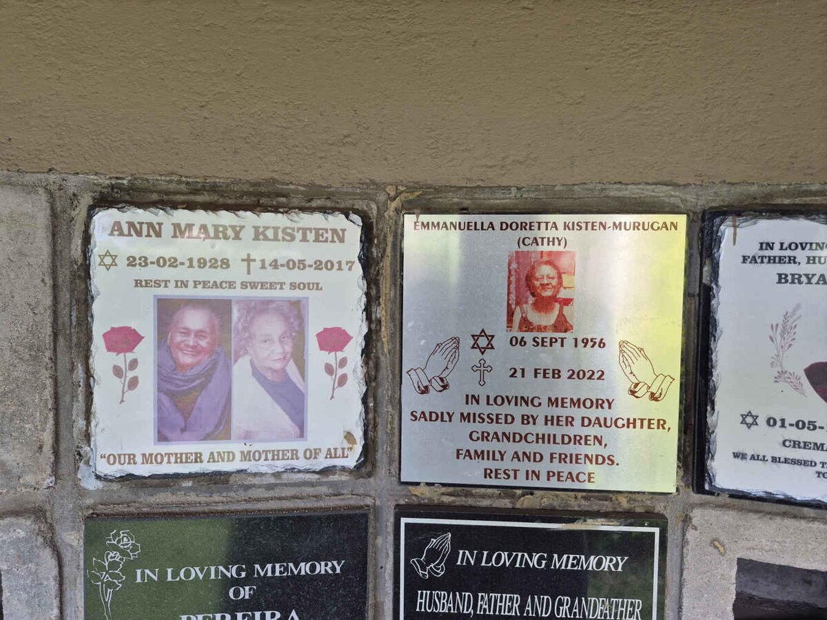 KISTEN Ann Mary 1928-2017 :: MURUGAN Emmanuella Doretta, KISTEN 1956-2022