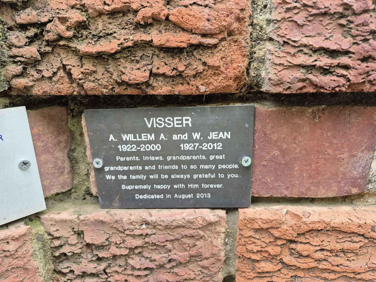 VISSER A. Willem A. 1922-2000 & W. Jean 1927-2012