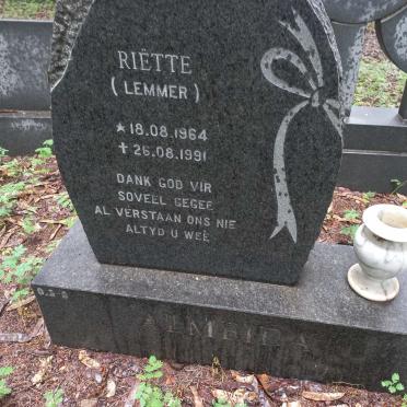 ALMEIDA Riette nee LEMMER 1964-1991