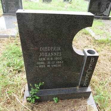 BECKER Diederik Johannes 1900-1982