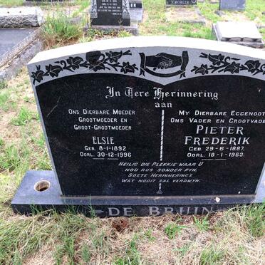 BRUIN Pieter Frederik, de 1887-1963 & Elsie 1892-1996