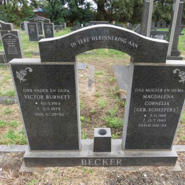 BECKER Victor Burnett 1914-1979 & Magdalena Cornelia SCHEEPERS 1919-1980