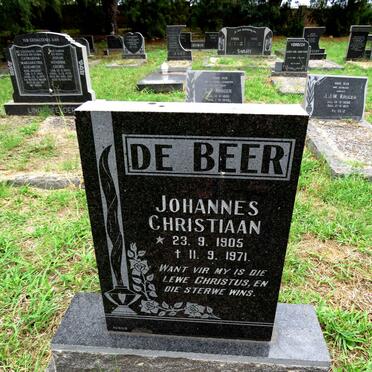 BEER Johannes Christiaan, de 1905-1971