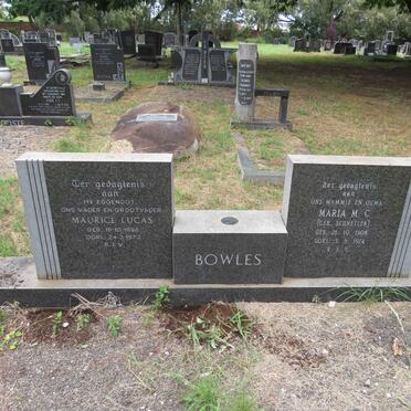 BOWLES Maurice Lucas 1898-1973 & Maria M.C. nee SCHNETLER 1908-1974