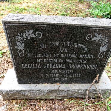BRONKHORST Cecilia Johanna nee VENTER 1946-1968