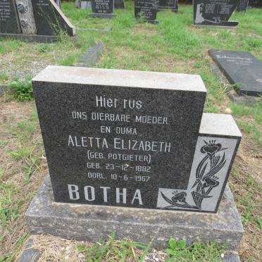 BOTHA Aletta Elizabeth nee POTGIETER 1882-1967