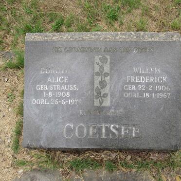 COETSEE Willem Frederick 1906-1967 & Dorothy Alice STRAUSS 1908-1979