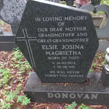 DONOVAN Elsie Josina Magrietha nee DU TOIT 1904-1991