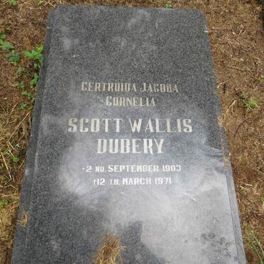 DUBERY Gertruida Jacoba Cornelia, former WALLIS nee SCOTT 1903-1971